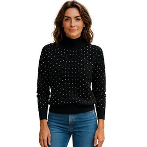 Womens‎ Vintage 80s Gold Beaded Sweater - holiday Glam | Size Medium